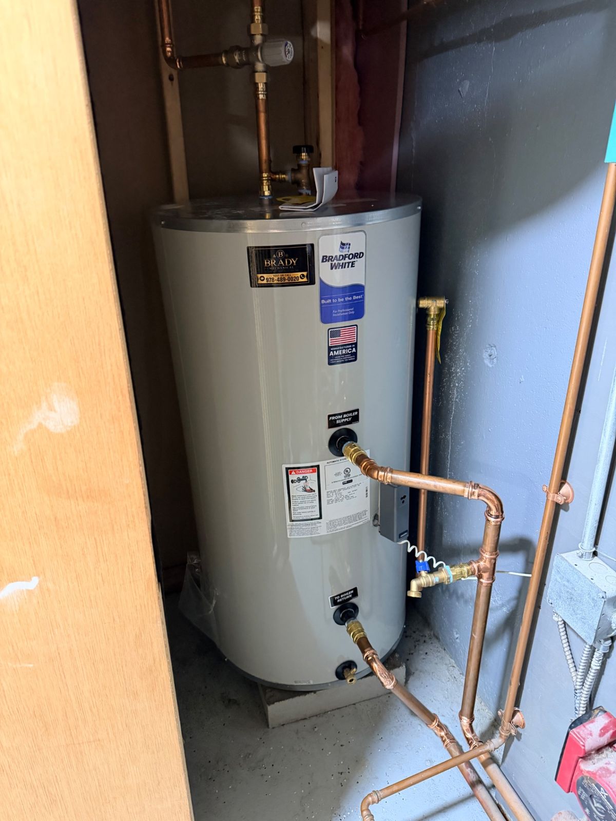 Water heater installation by Brady Mechanical in Massachusetts — project 3