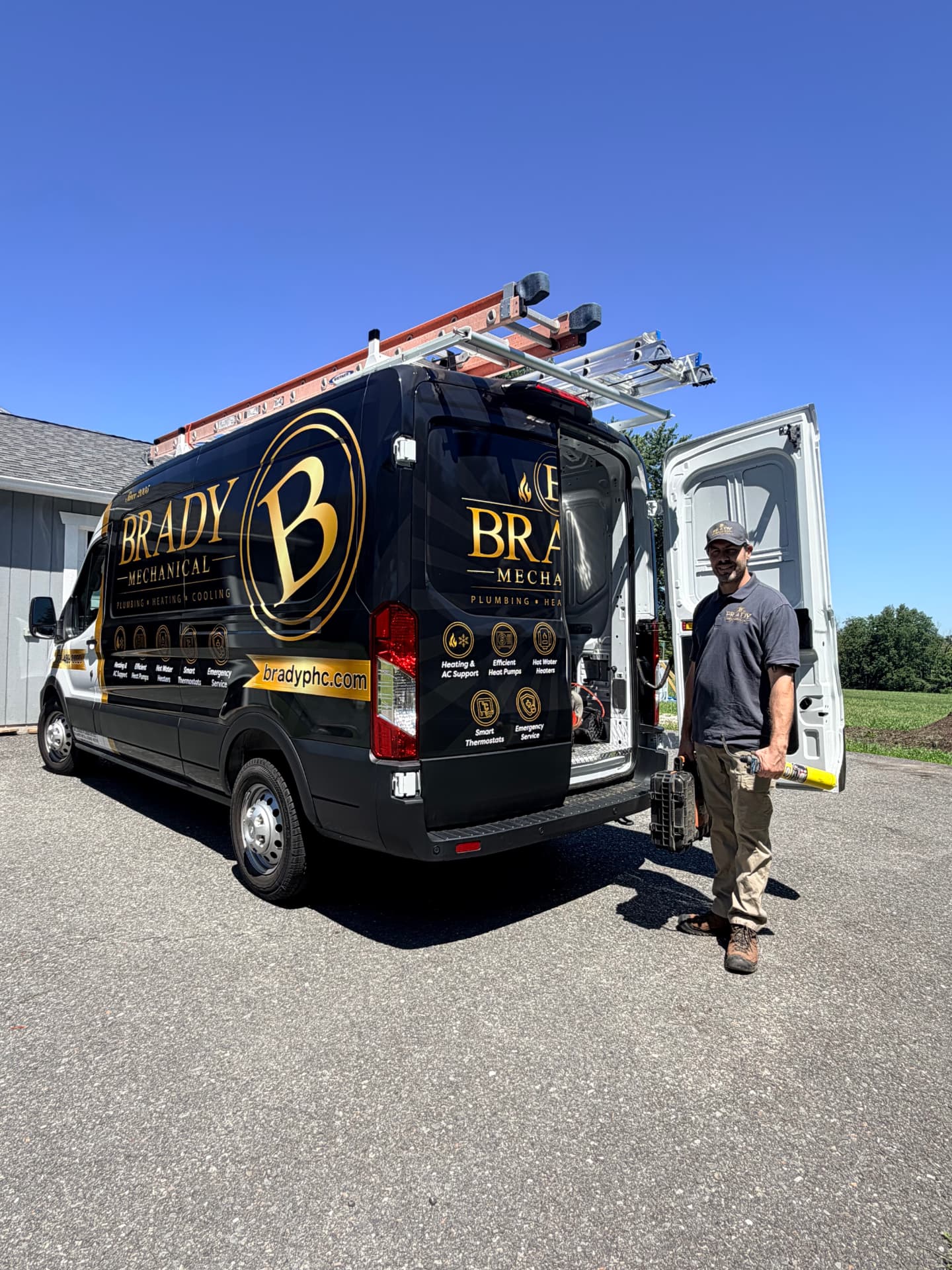 Brady Mechanical technician with a fully stocked service van