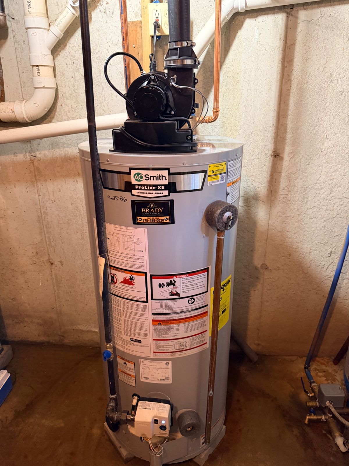 Water heater installation by Brady Mechanical in Massachusetts — project 5