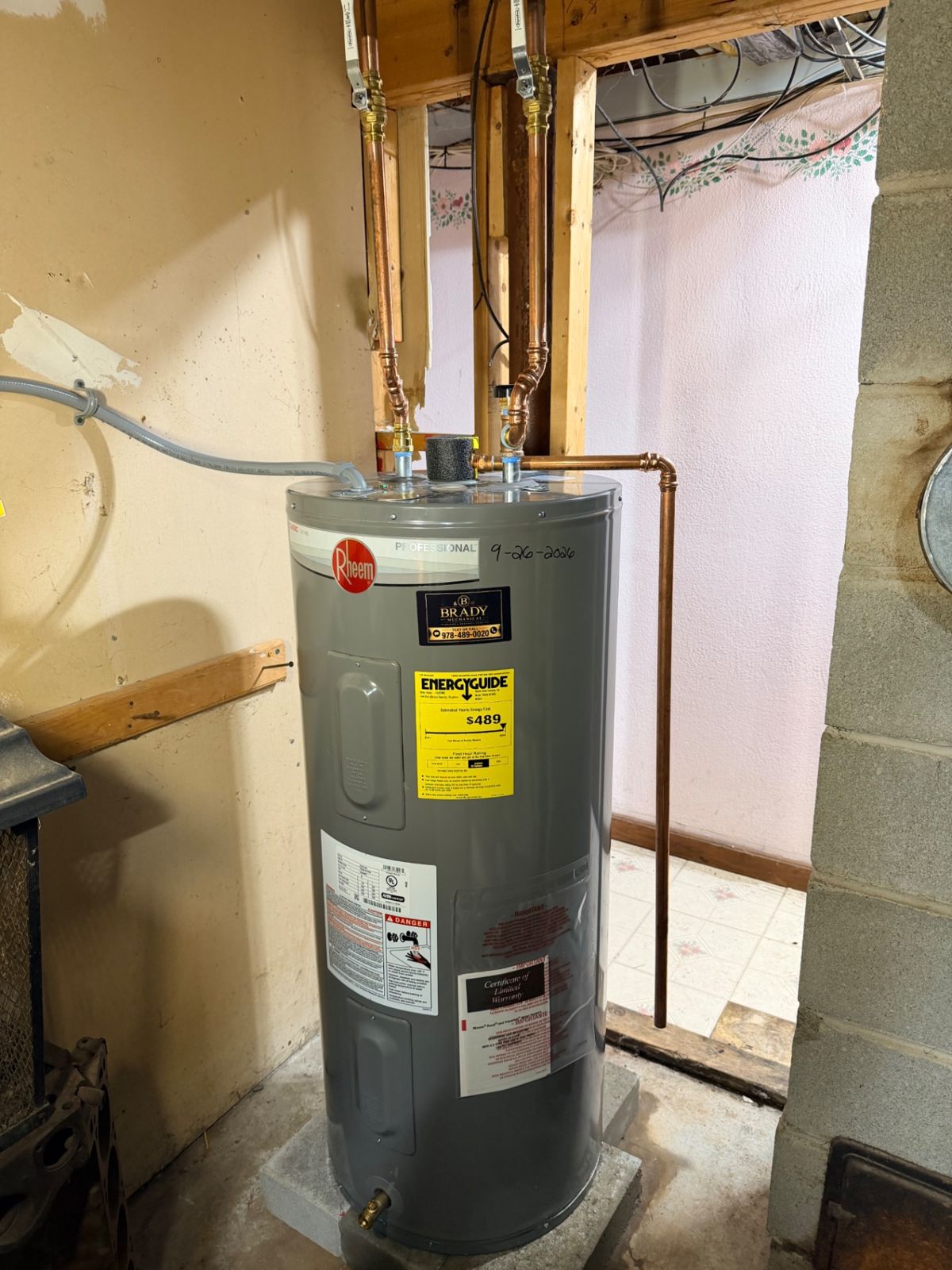 Water heater installation by Brady Mechanical in Massachusetts — project 6