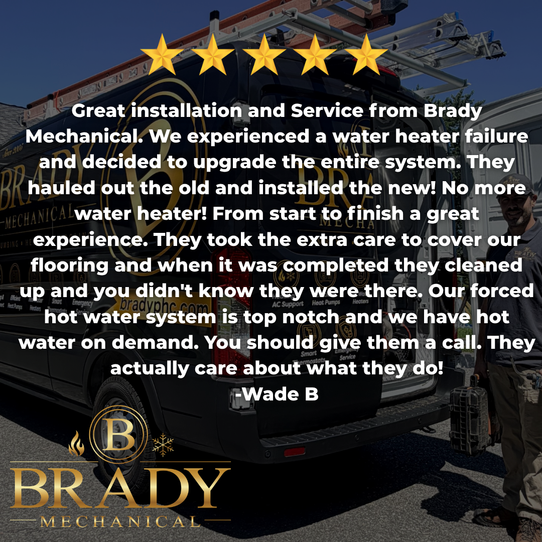 Five star Google review for Brady Mechanical