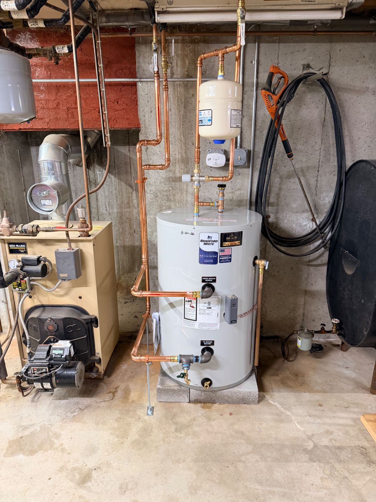 Water heater installation by Brady Mechanical in Massachusetts — project 1